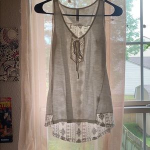 Laced back white tank